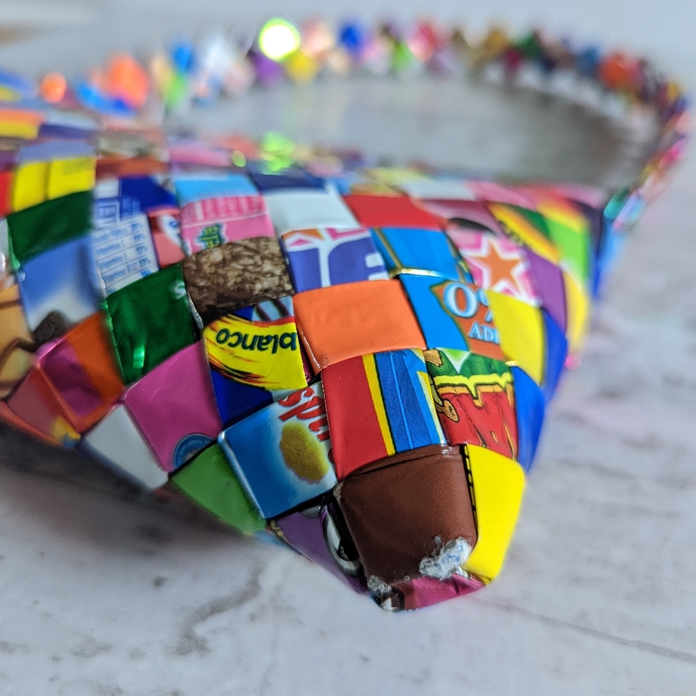 Vintage Handmade Candy Wrapper Purse - image 4